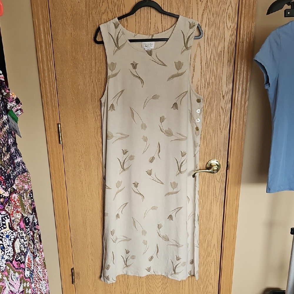 Christopher & Banks Midi Linen Blend Dress